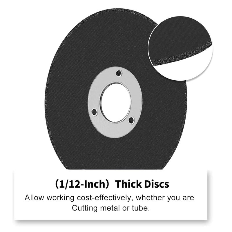 NuoDunco 2 Inch Cut Off Wheel with 1/4 Stem Mounting Mandrel for Die Grinder, W3/8" Arbor Hole Cutting Wheel for Metal & Stainless Steel Rotary Tool Drill Attachment Bolt Cutter Discs - Image 5